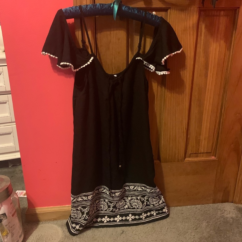 Off the Shoulder Black Dress